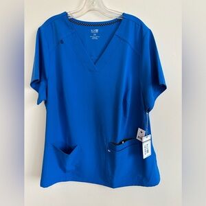 Koi Next Gen Hustle and Heart Royal Blue Scrub Top
